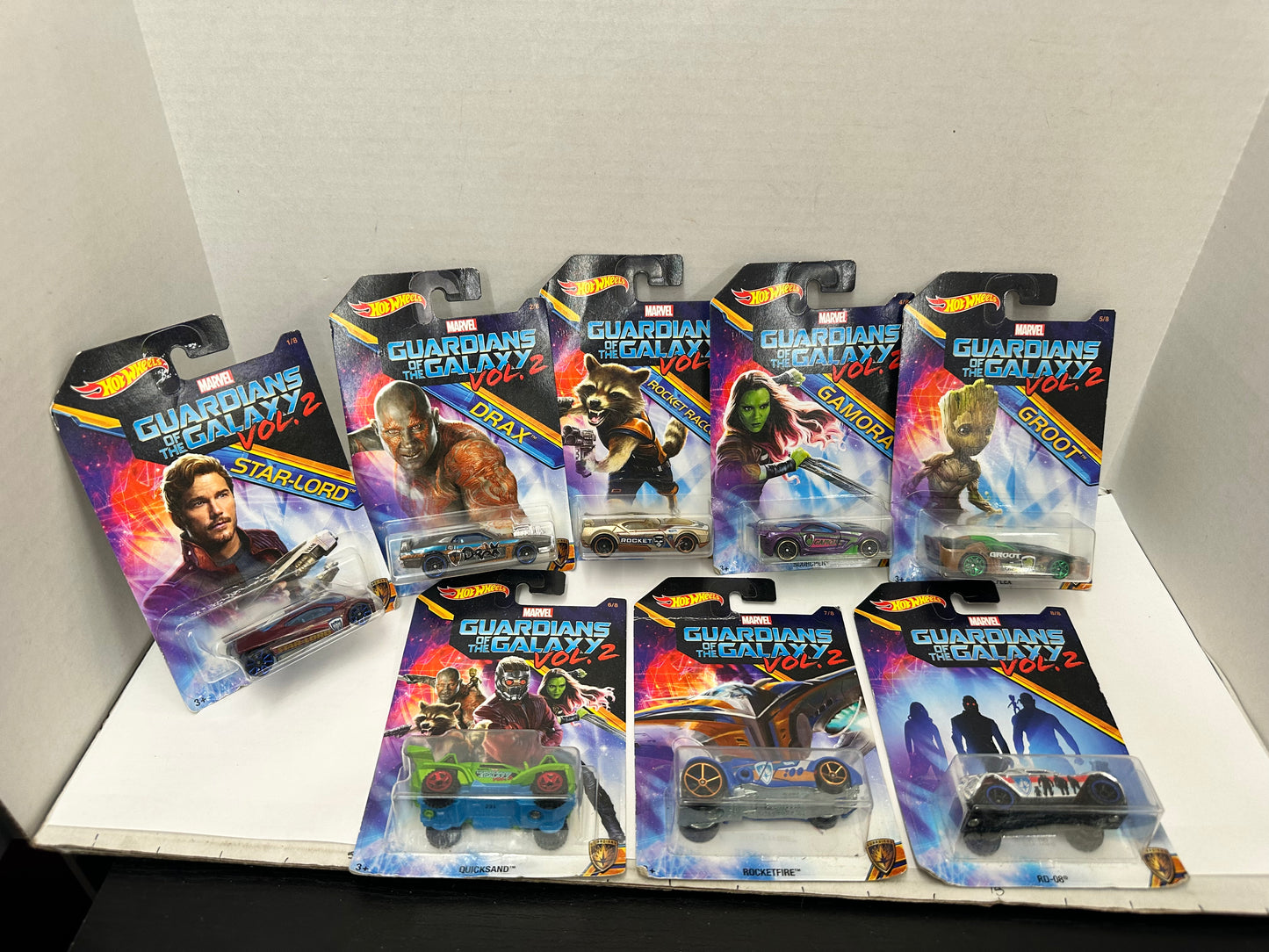 Hot Wheels Guardians of The Galaxy Vol. 2 Set of 8 Cars Lot Sealed Marvel MCU