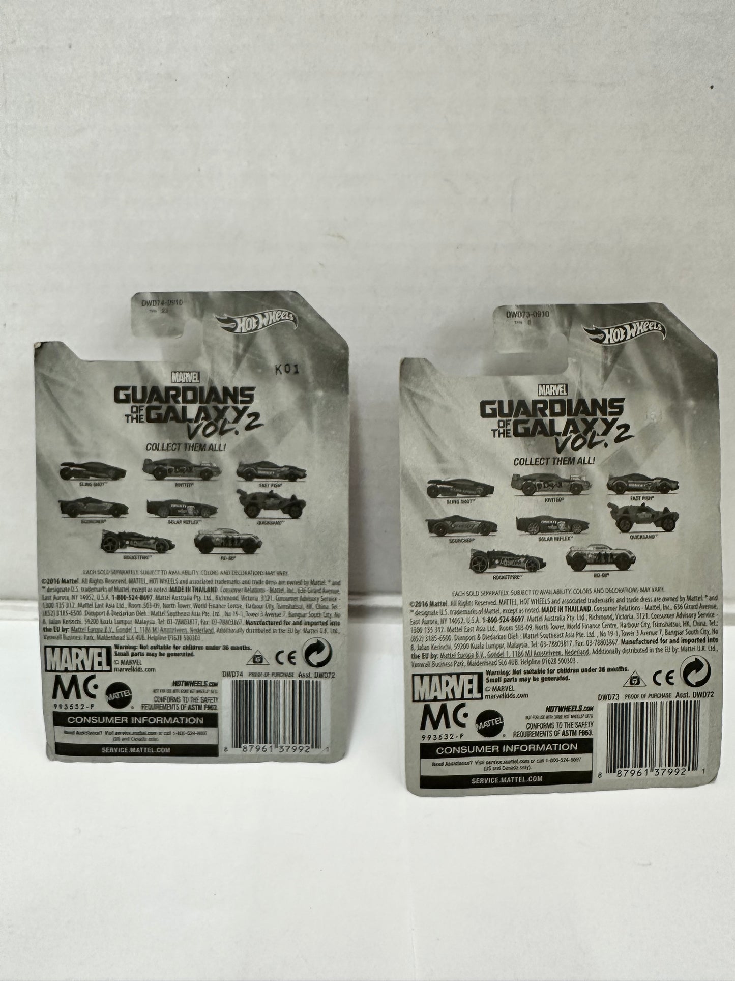Hot Wheels Guardians of The Galaxy Vol. 2 Set of 8 Cars Lot Sealed Marvel MCU