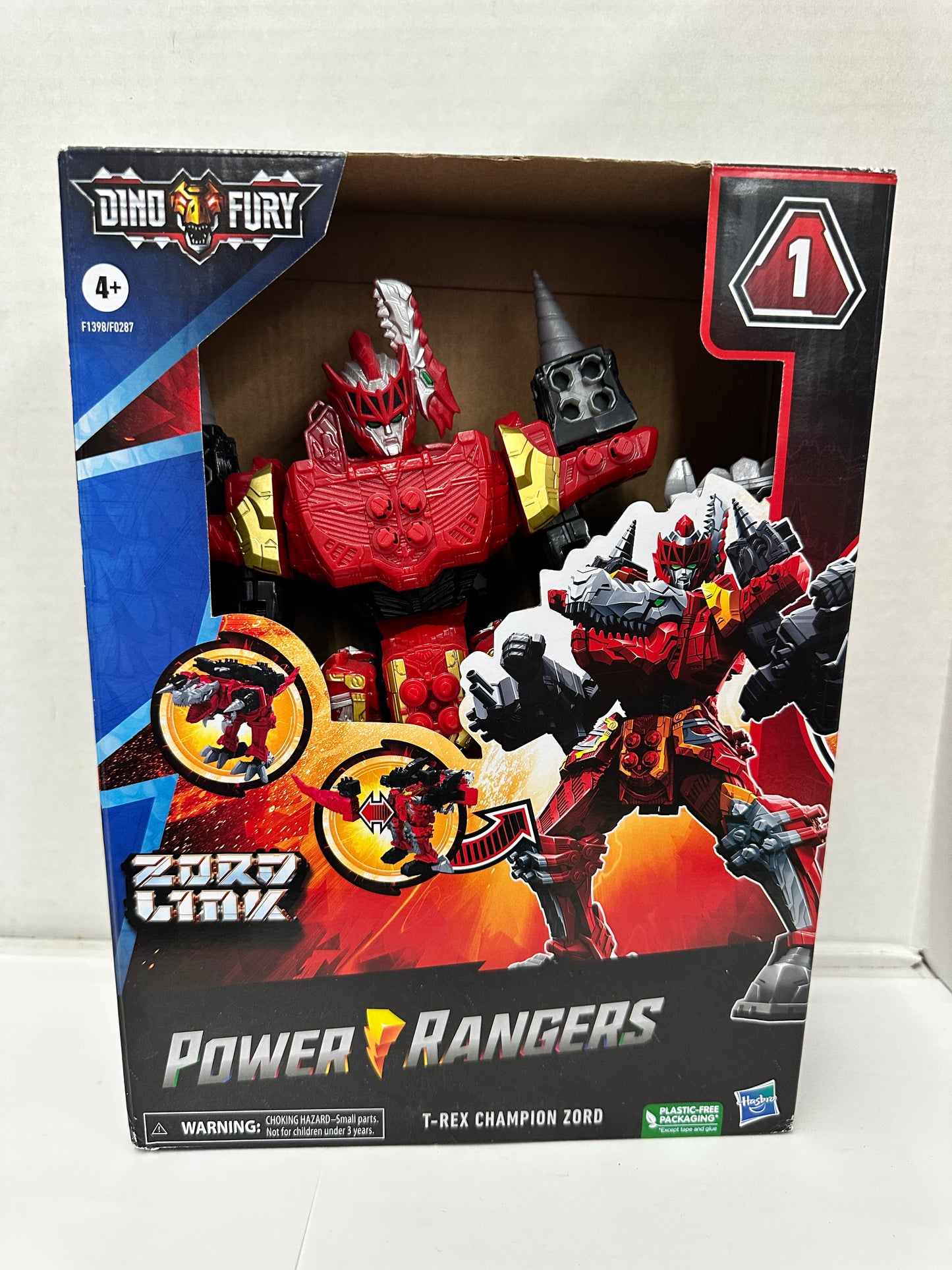 Power Rangers Dino Fury Zord Link Megazord Red Ranger T-Rex Champion