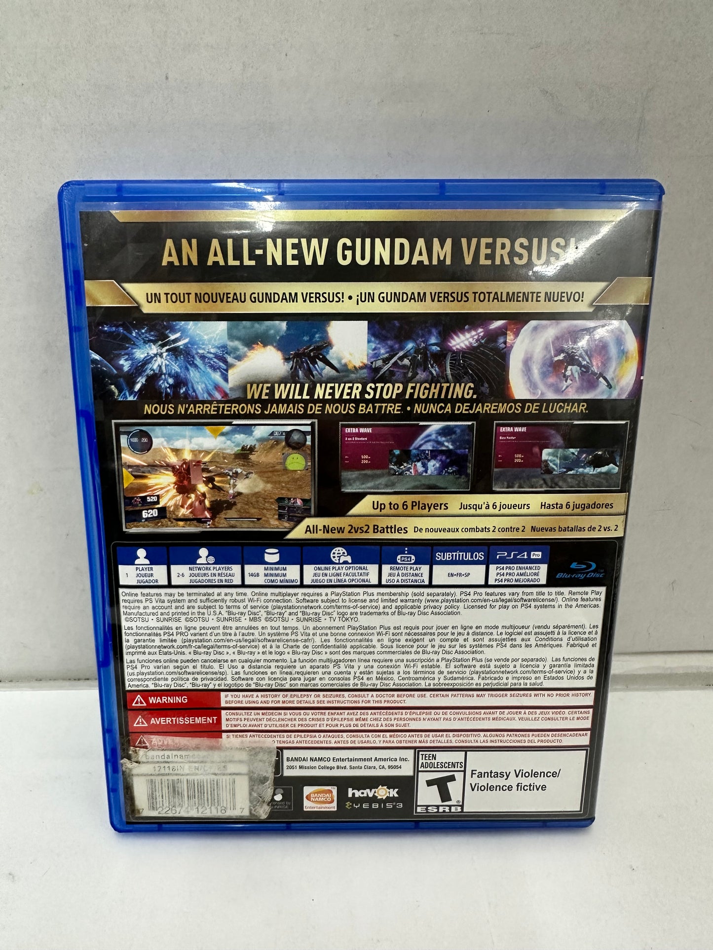 Gundam Versus Video Game Sony Playstation 4 Ps4 Bandai Namco