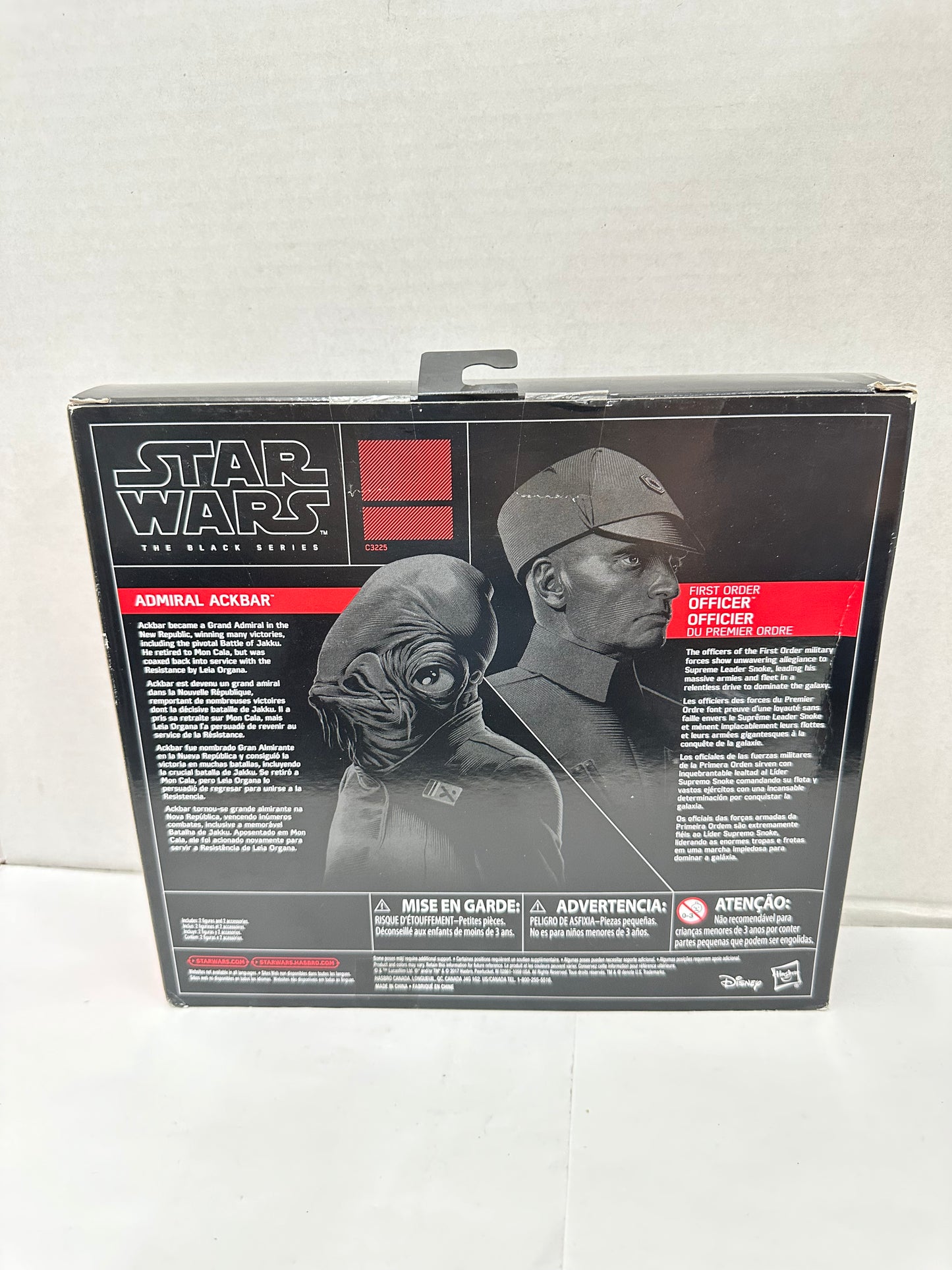 STAR WARS BLACK SERIES ADMIRAL ACKBAR FIRST ORDER OFFICER 6" FIGURES TOYS R' US