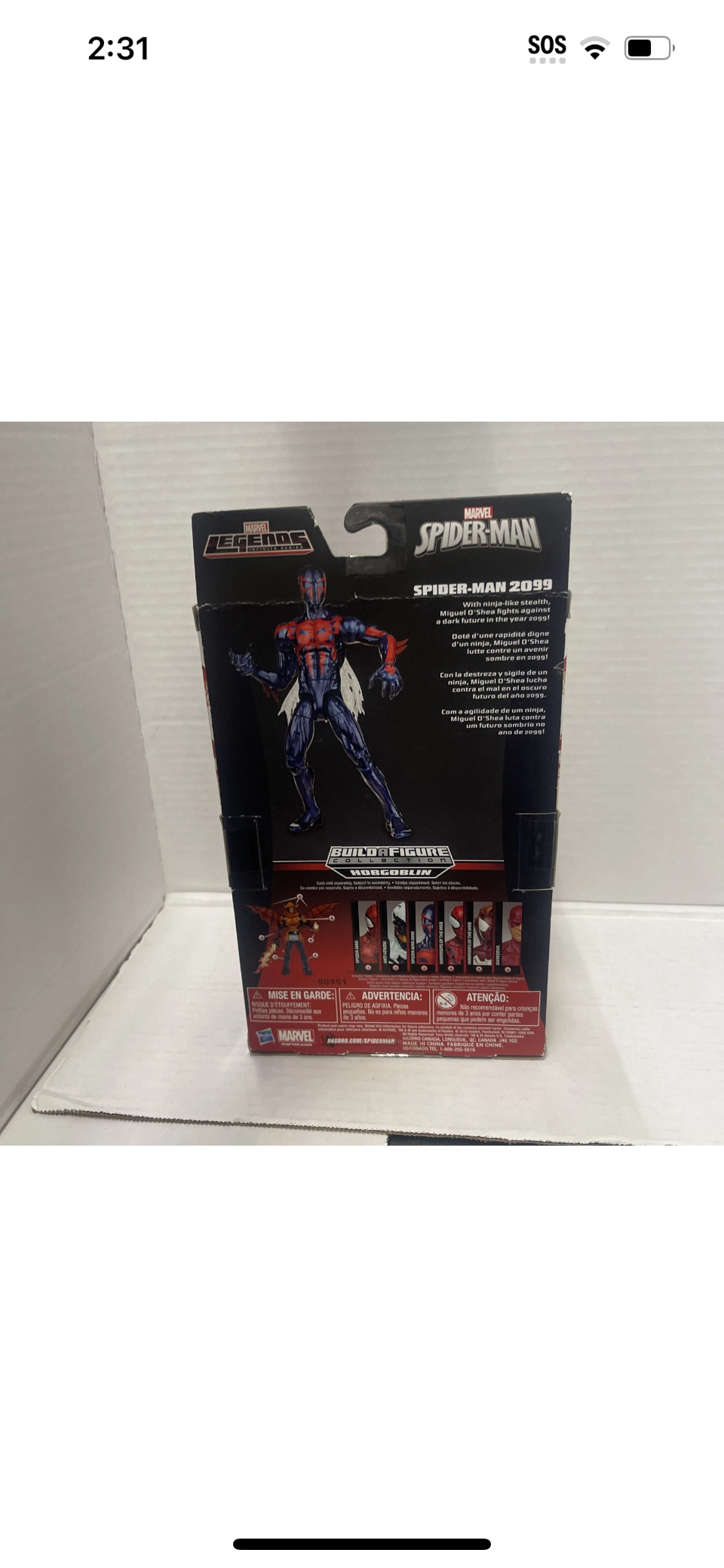 Marvel Legends Hobgoblin BAF SPIDER-MAN 2099 6”
