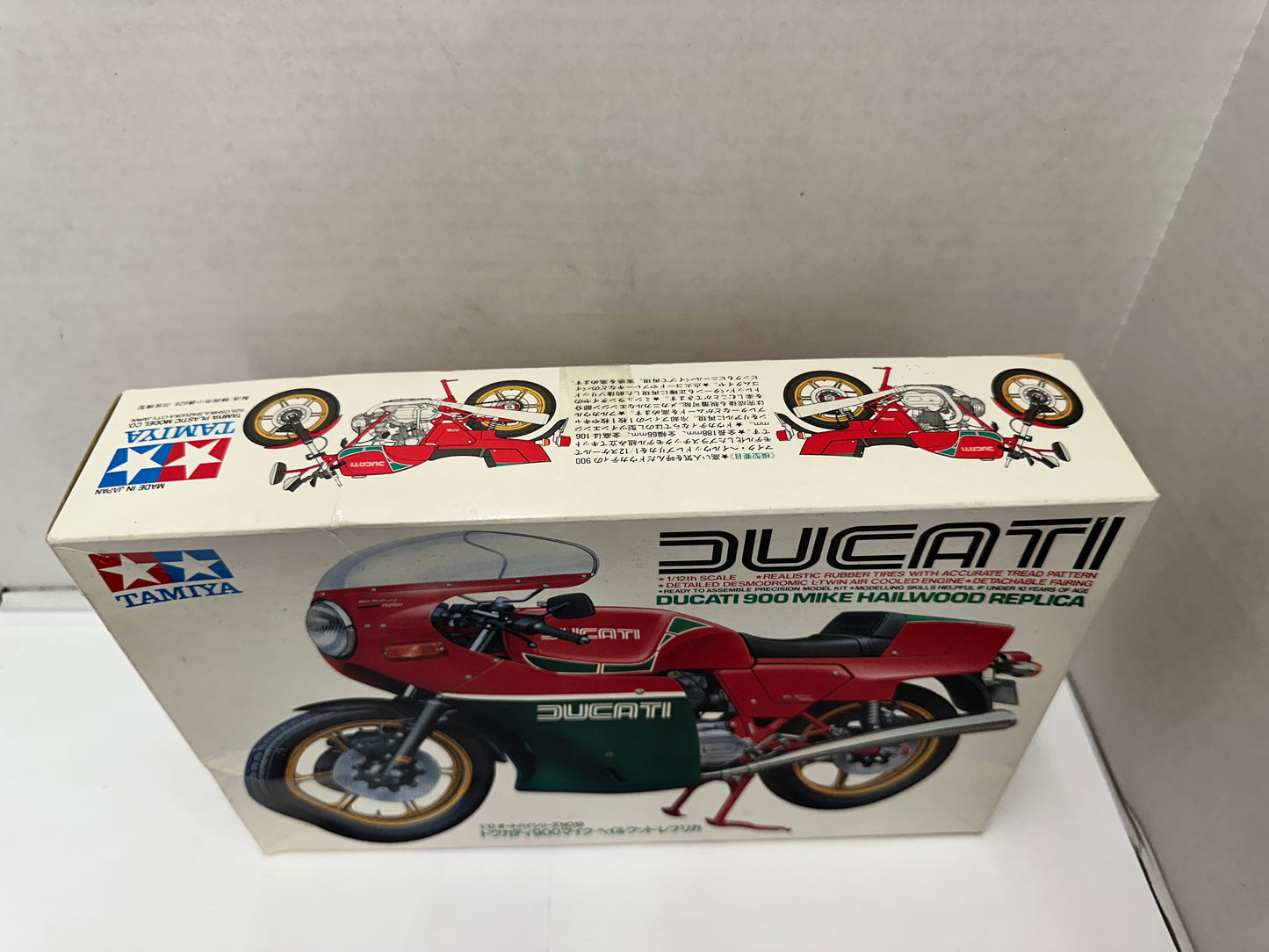 Tamiya 1/12 scale model kit of the legendary Ducati 900 Mike Hailwood Replica