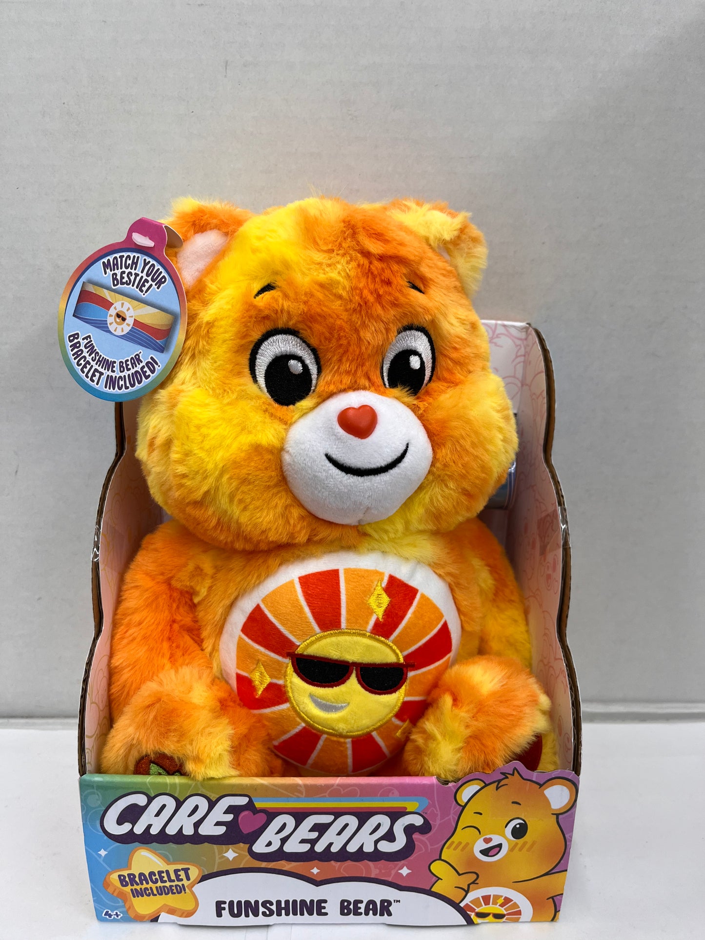 New Care Bears FUNSHINE BEAR + Bracelet Yellow Sun Belly