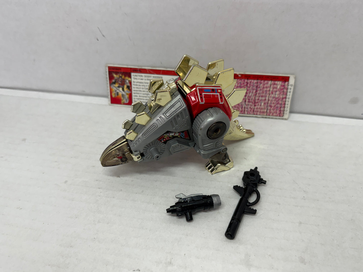 Snarl 1985 Vintage Hasbro G1 Transformers Stegosaurus Action Figure #1 W/ Stats