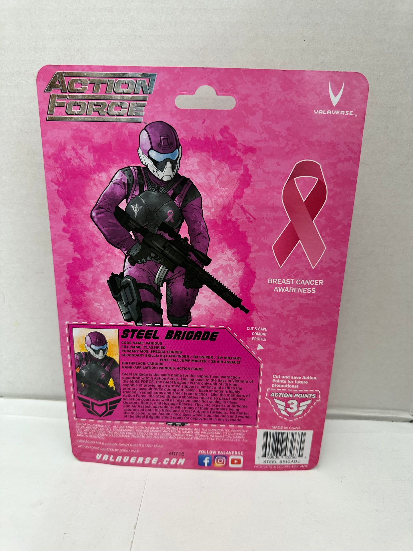 Valaverse Action Force Steel Brigade Breast Cancer Awareness