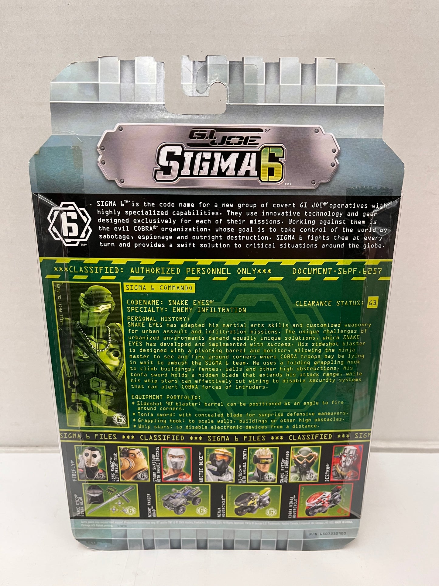 Hasbro GI Joe Sigma 6 Snake Eyes Action Figure With Night Ops Gear New