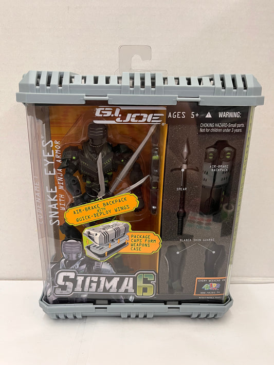 NEW 2005 GI JOE SIGMA 6 SNAKE EYES ACTION FIGURE W/ NINJA ARMOR HASBRO