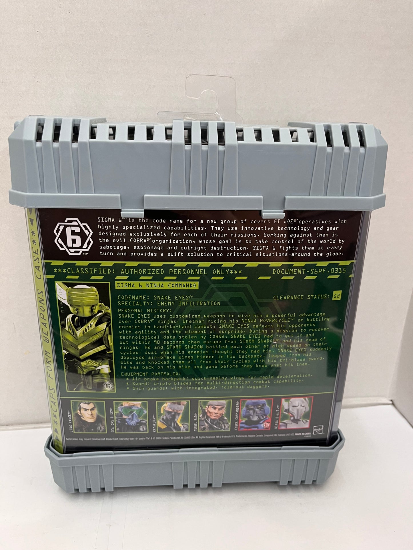 NEW 2005 GI JOE SIGMA 6 SNAKE EYES ACTION FIGURE W/ NINJA ARMOR HASBRO
