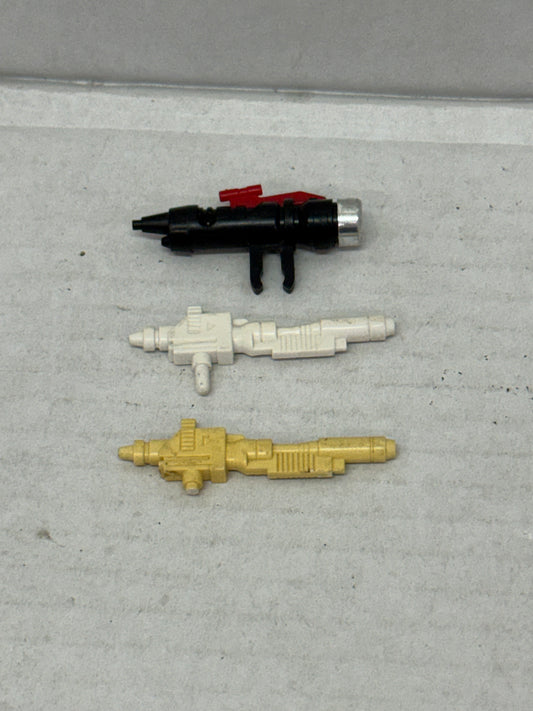 original G1 Transformers Sideswipe Launcher & Gun weapons parts LOT