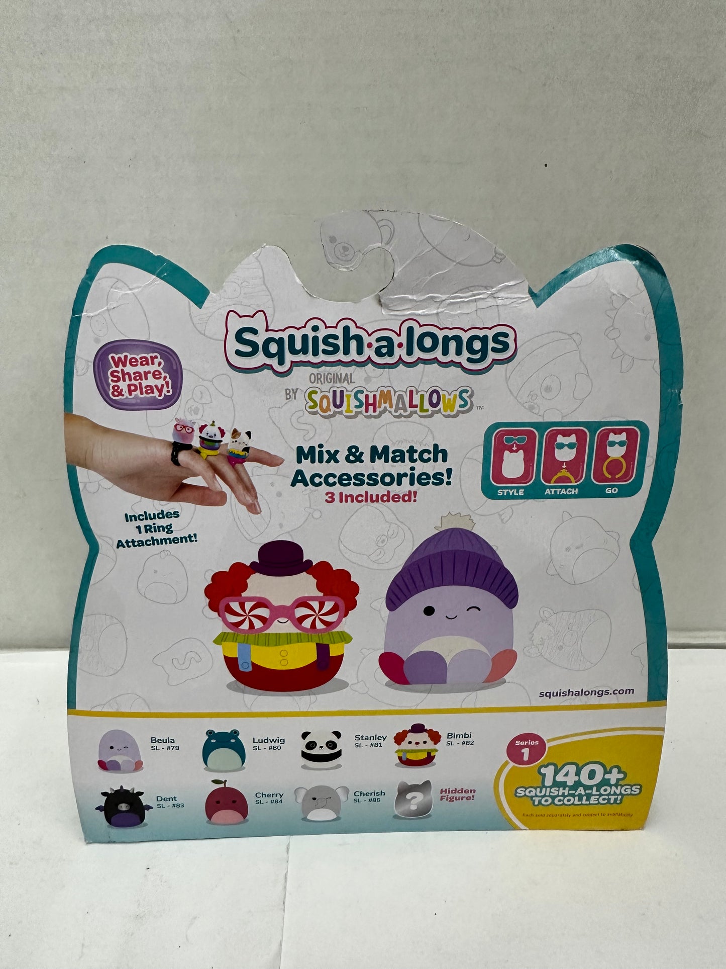 Squish-a-longs 8 Figures - 1”  2 Accessories, Random Collection Series 1
