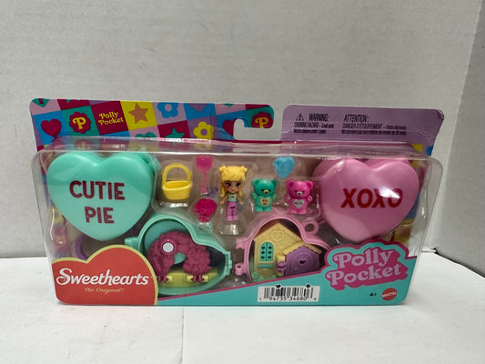 New Polly Pocket Valentine Sweethearts Cutie Pie XOXO Compact Playset