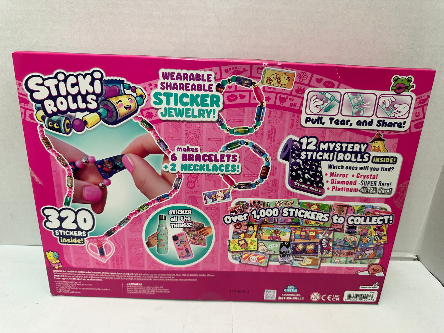 Sticki Rolls Craft Kit DIY Bracelet Sticker Set Kids Gift - 320 Stickers NEW