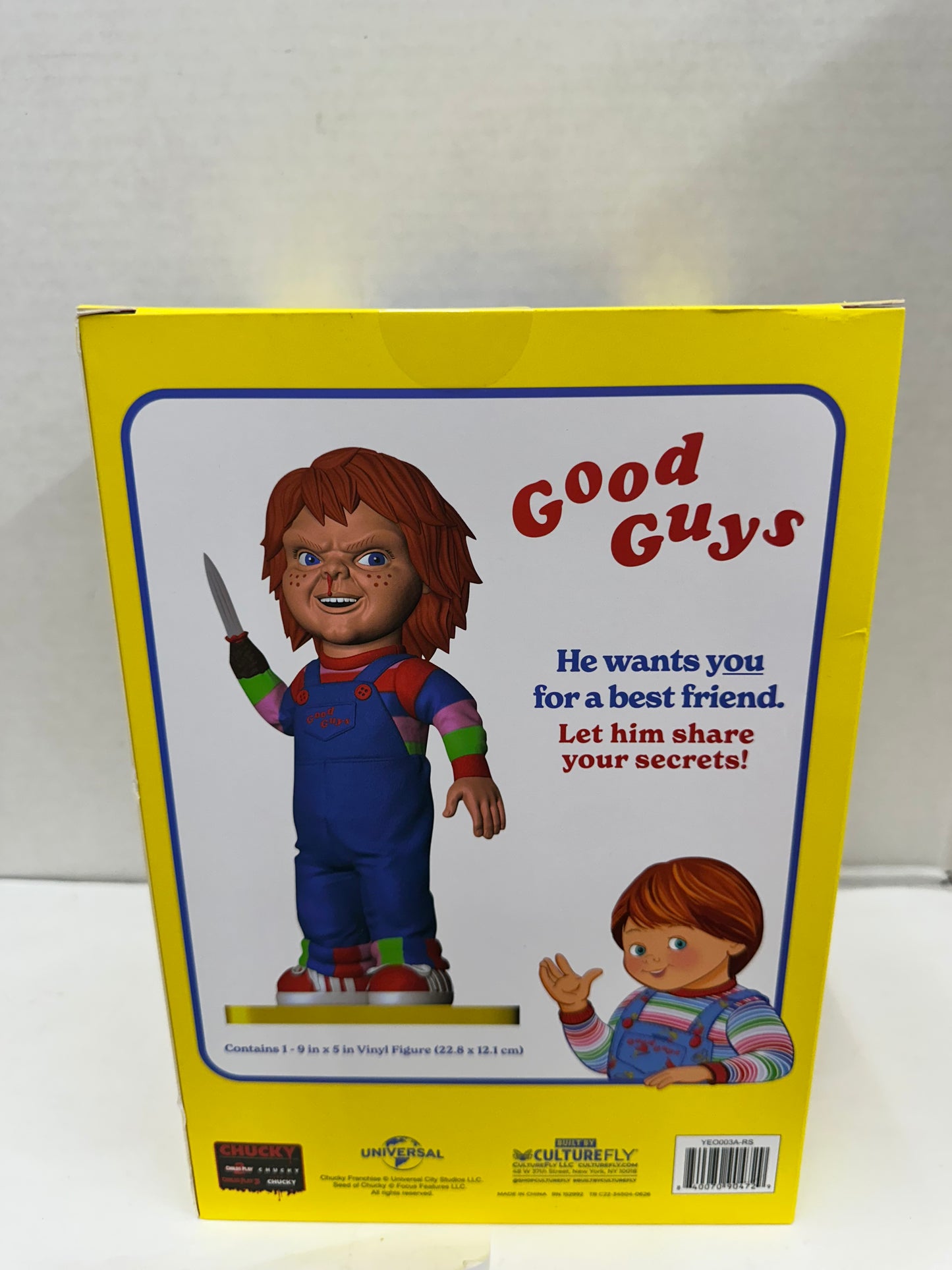 Chucky Deluxe Vinyl Figure Culturefly 9" Good Guys Charles Lee Ray New Sealed