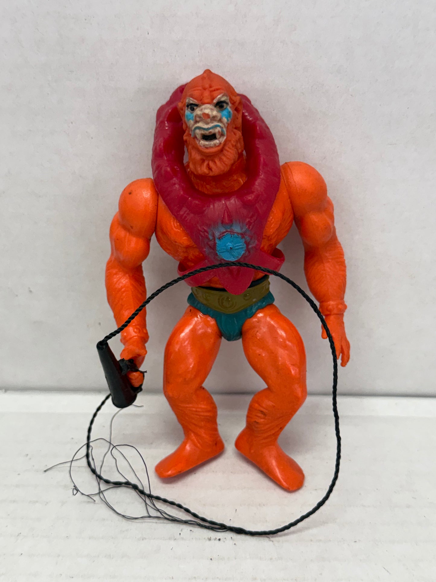 Vintage He-Man MOTU Masters Figure: Soft Head Beast Man Incomplete W Comic #1