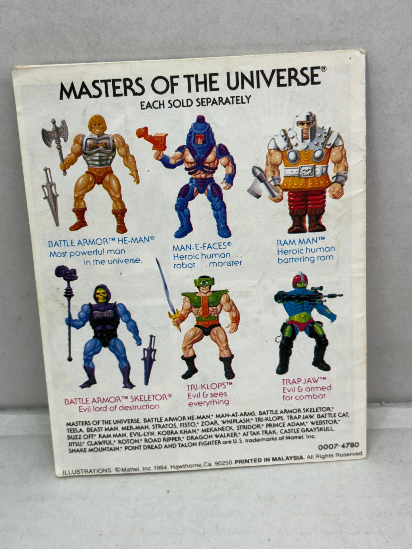Vintage He-Man MOTU Masters Figure: Soft Head Beast Man Incomplete W Comic #1