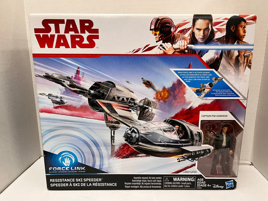 Star Wars Resistance Ski Speeder w/Captain Poe Dameron Action Figure Force Link