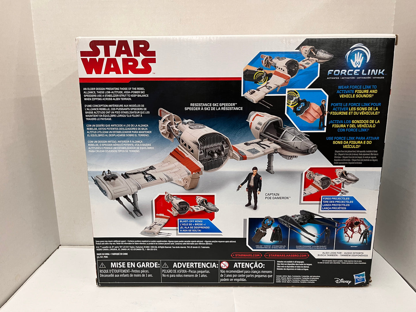 Star Wars Resistance Ski Speeder w/Captain Poe Dameron Action Figure Force Link