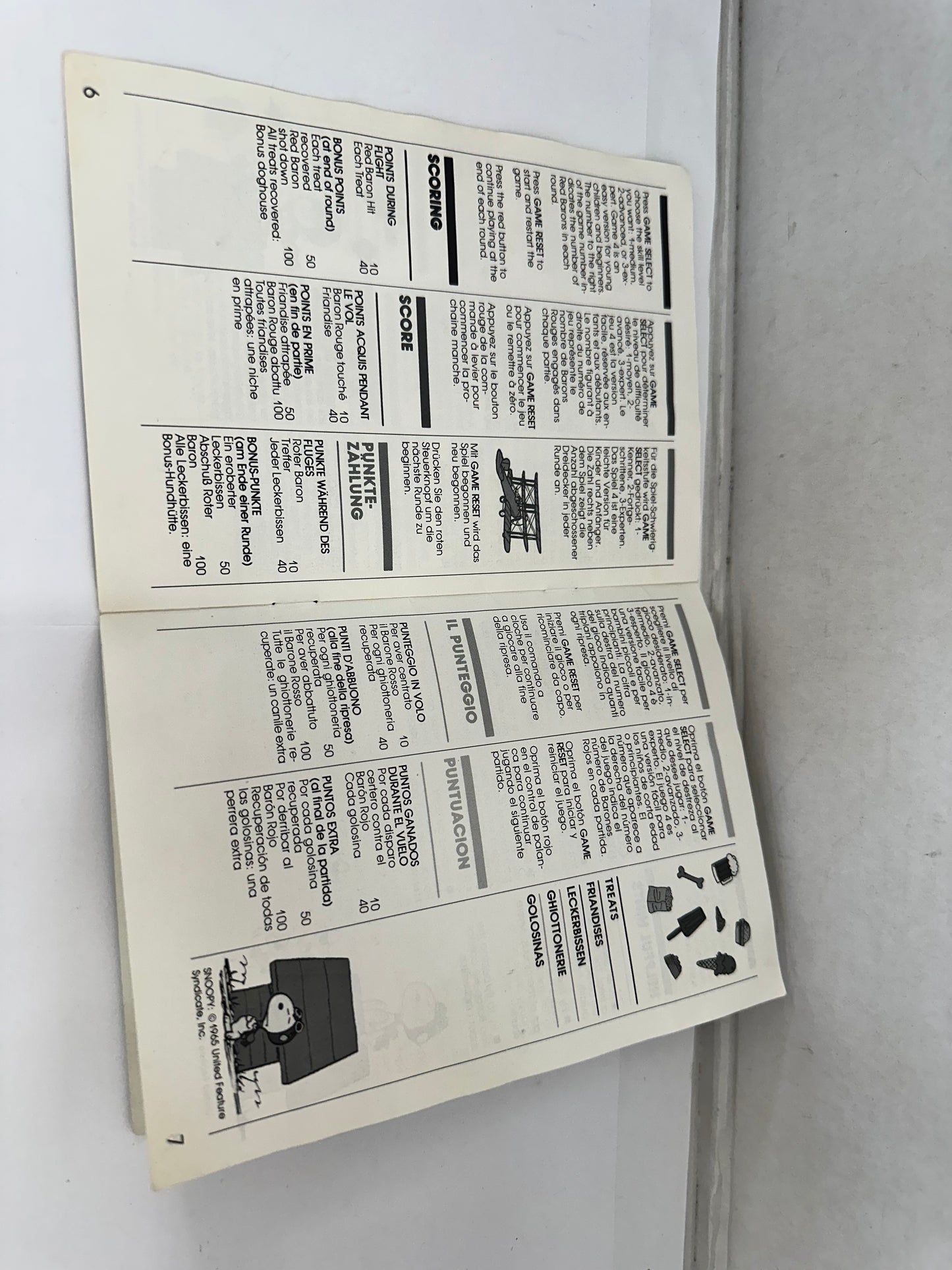 Atari 2600 Snoopy and the Red Baron Instruction Manual Only No Game