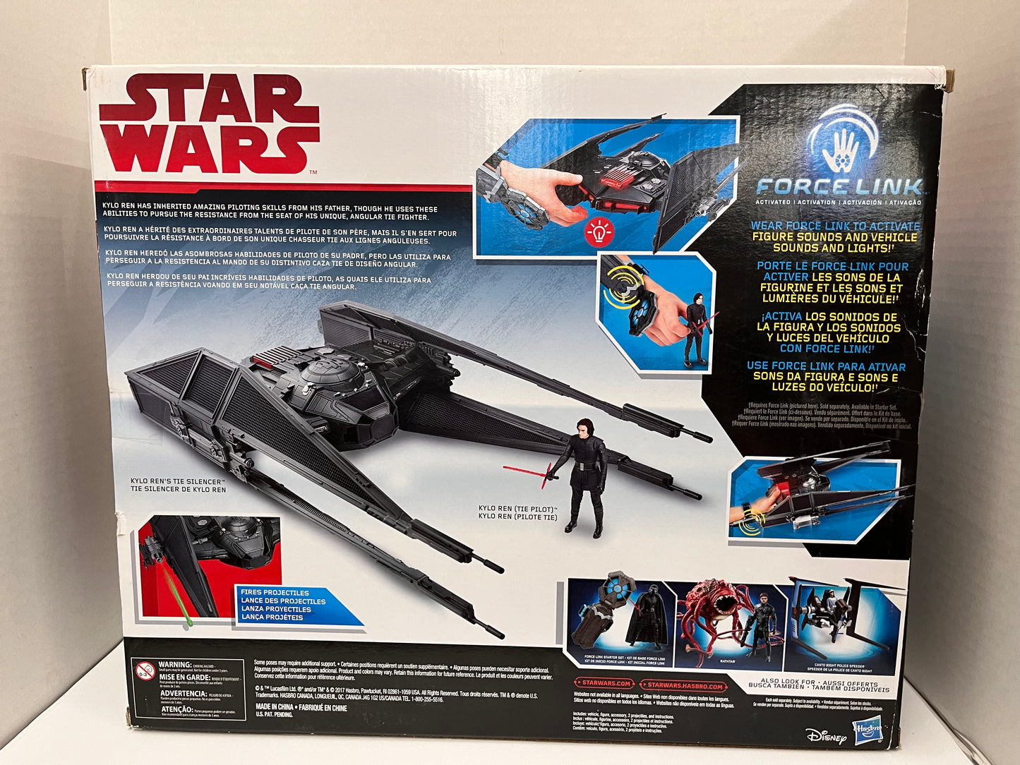 Star Wars Force Link Kylo Ren's Tie Silencer Pilot 3.75" Figure Last Jedi
