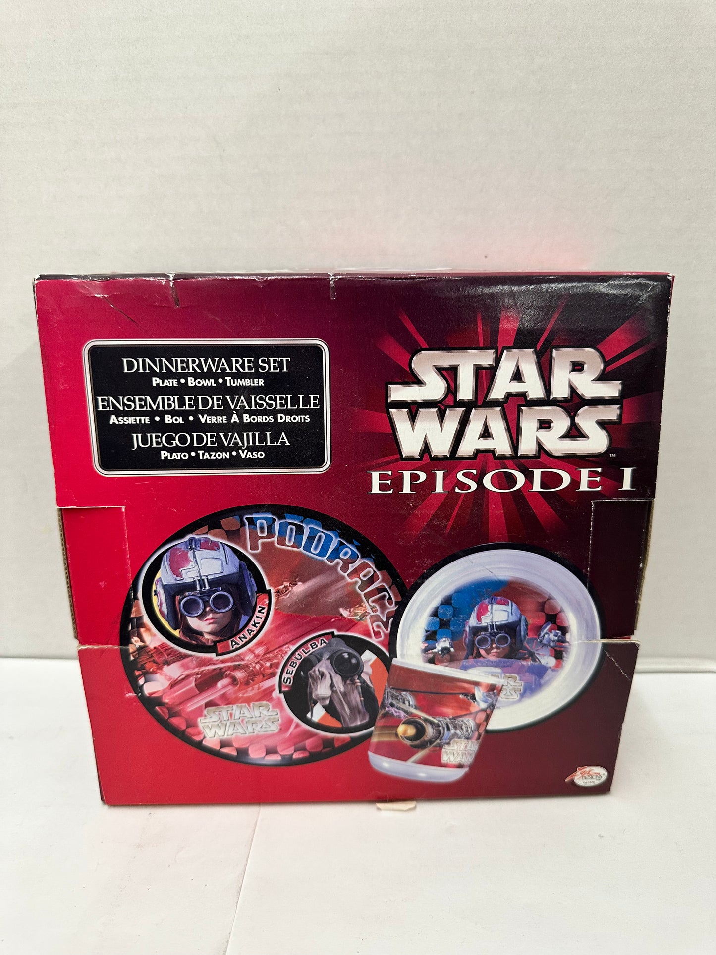 Star Wars Episode 1 Dinnerware 3 Piece set Plate/Bowl/Tumbler Anakin & Sebulba