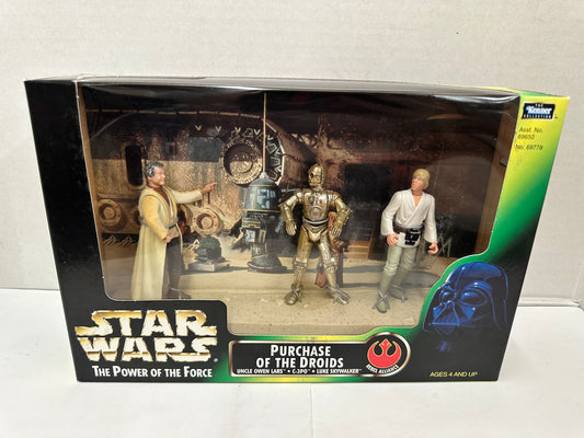 Star Wars POTF2 Figures Purchase Of The Droids: Uncle Owen C-3PO Luke Skywalker