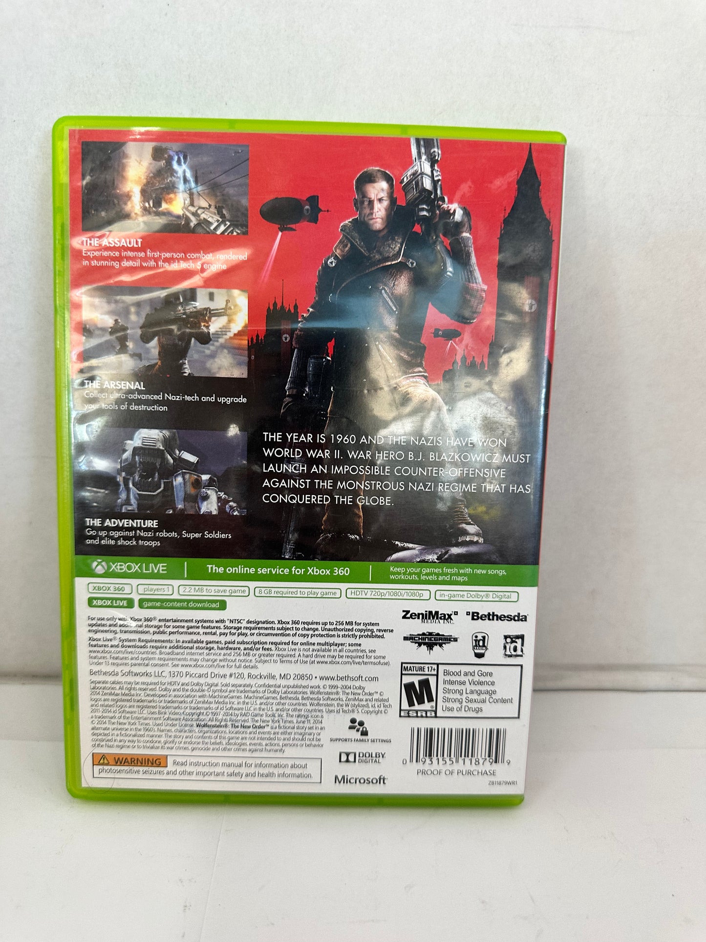 Wolfenstein: The New Order (Xbox 360) CIB COMPLETE & TESTED