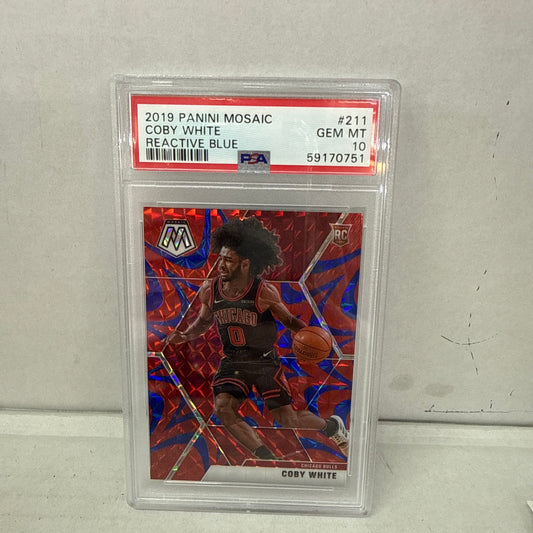 2019-20 Panini Mosaic - Rookies Coby White #211 Reactive Orange Prizm (RC)