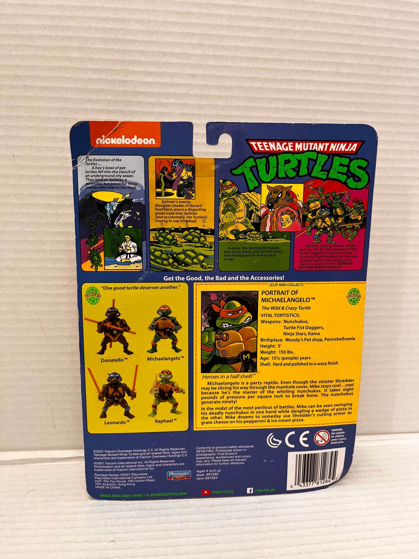 TMNT Retro Michaelangelo Figure Playmates Teenage Mutant Ninja Turtles