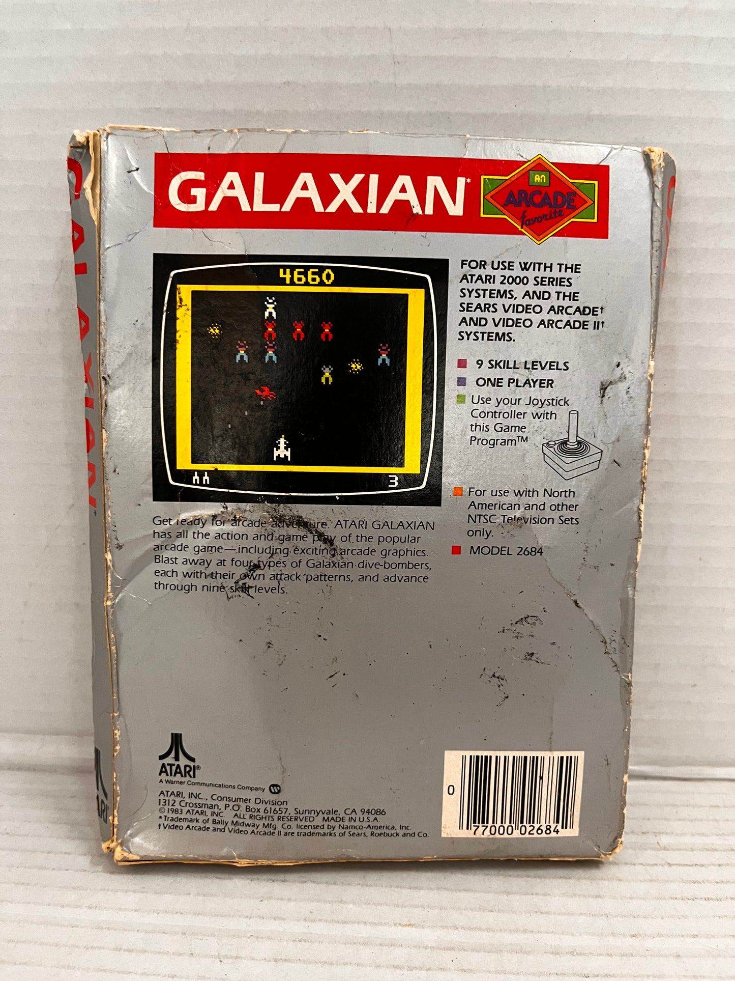Galaxian (Atari 2600) Cart and Case