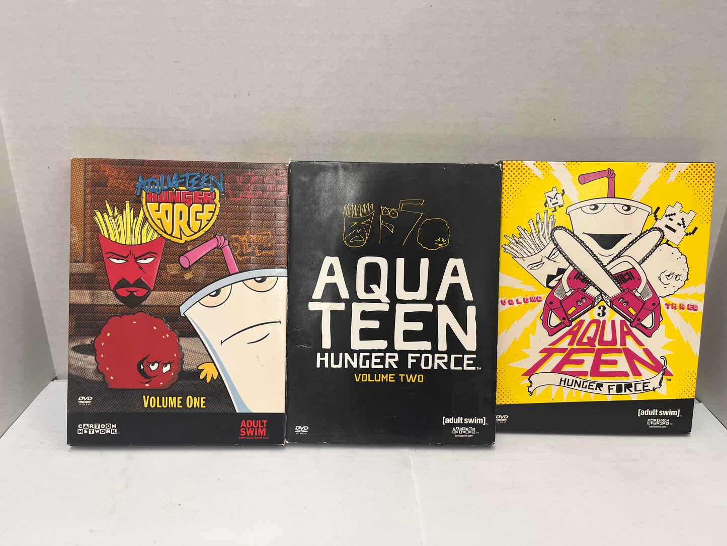 Aqua Teen Hunger Force Volumes 1 2 3 DVD Lot Adult Swim Cartoon Network Complete