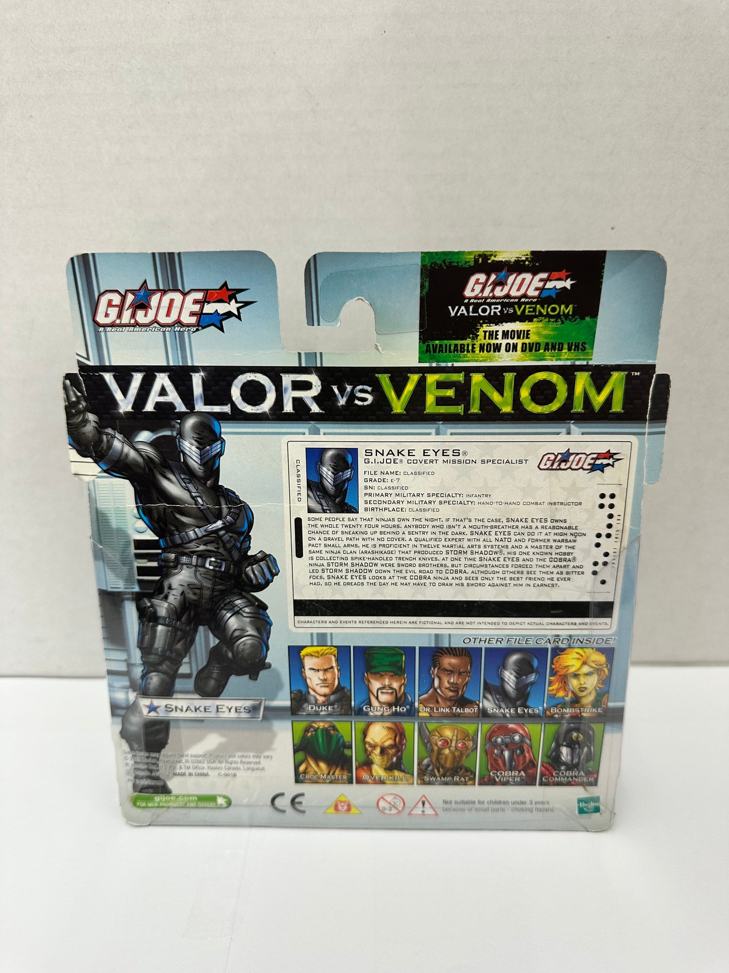 GI Joe Valor Vs Venom Snake Eyes W/Timber & Swamp Rat Ninja Battles 2005