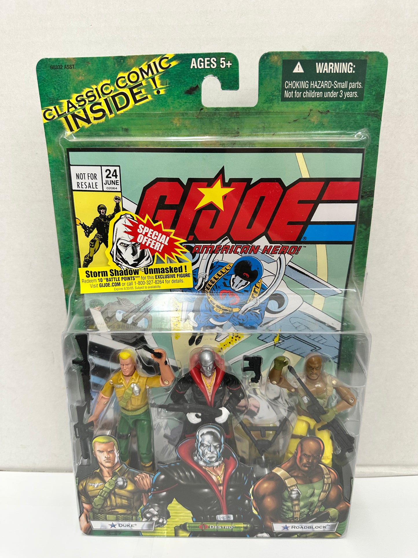 NEW HASBRO 2004 GI JOE VALOR VS VENOM COMIC 3 PACK DUKE DESTRO ROADBLOCK