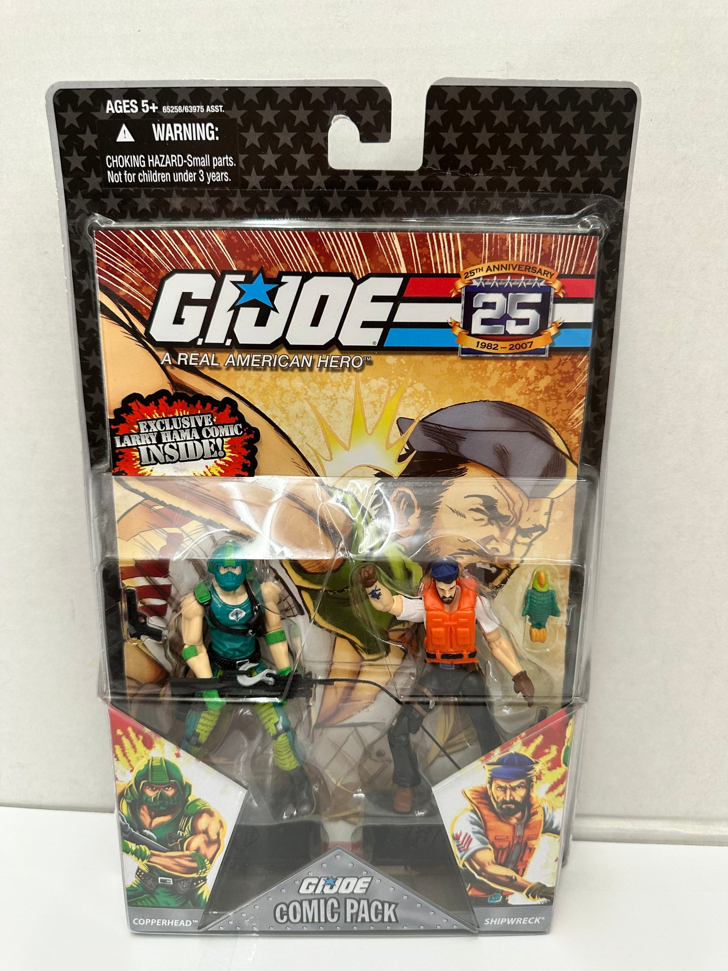 GI Joe 25th Anniversay Comic 2 Pack Copperhead & Shipwreck New