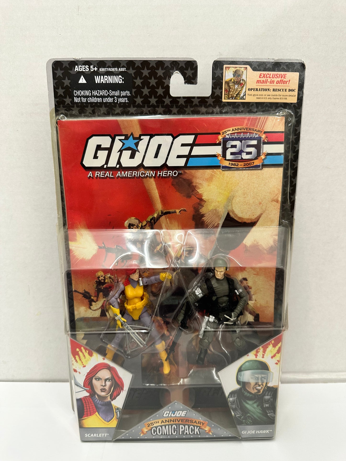 Hasbro GI Joe 25th Anniversary Comic 2 Pack with SCARLETT & GI JOE HAWK