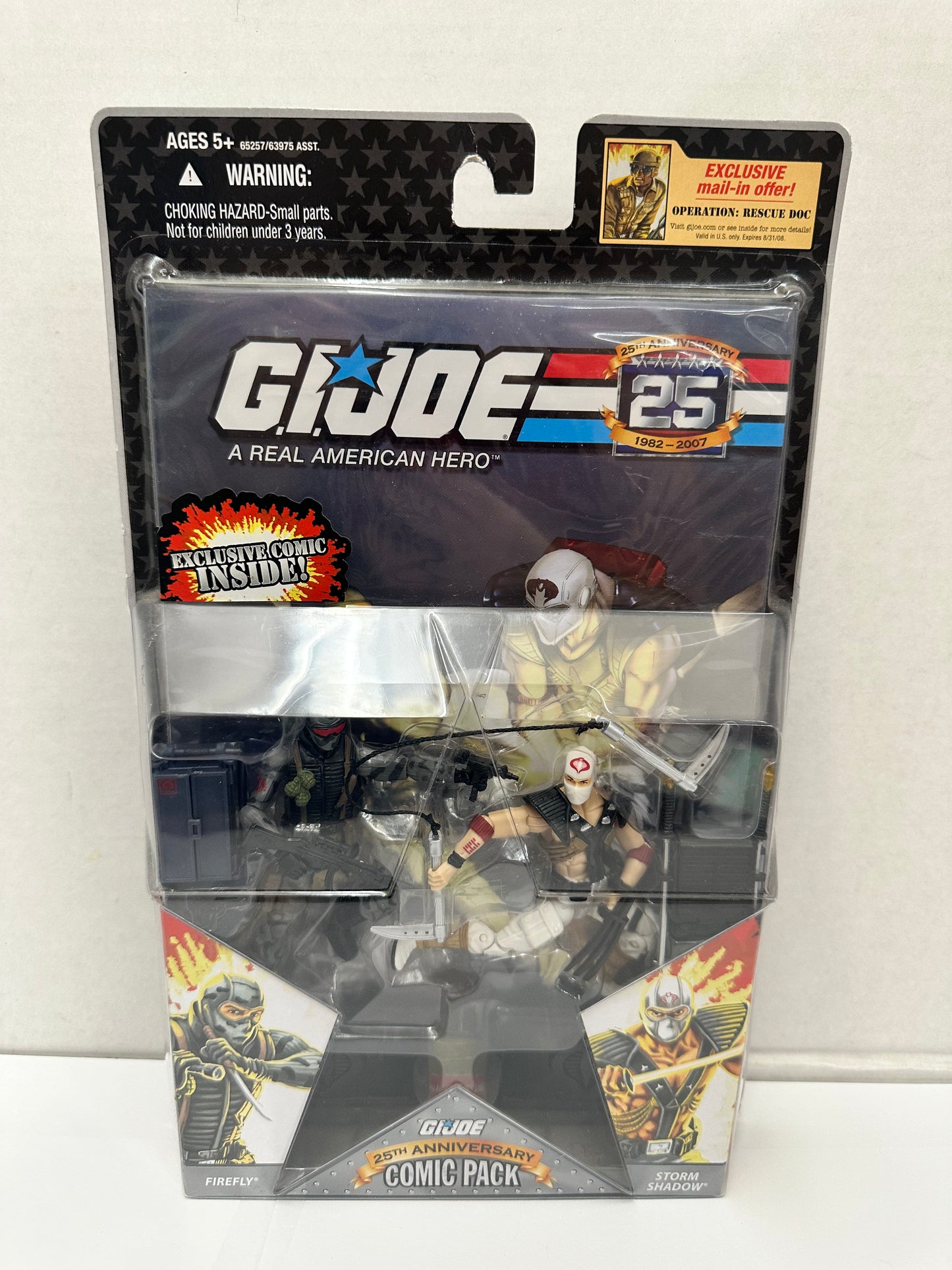 G.I. Joe 25TH ANNIVERSARY Hasbro Comic 2 Pack : FIREFLY & STORM SHADOW