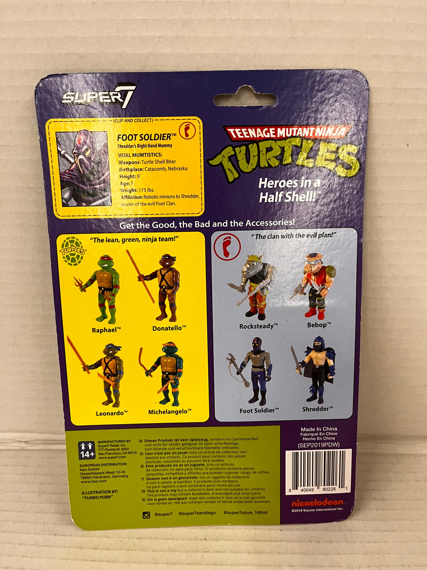 Super7 Foot Soldier TMNT Teenage Mutant Ninja Turtles Reaction Action Figure New