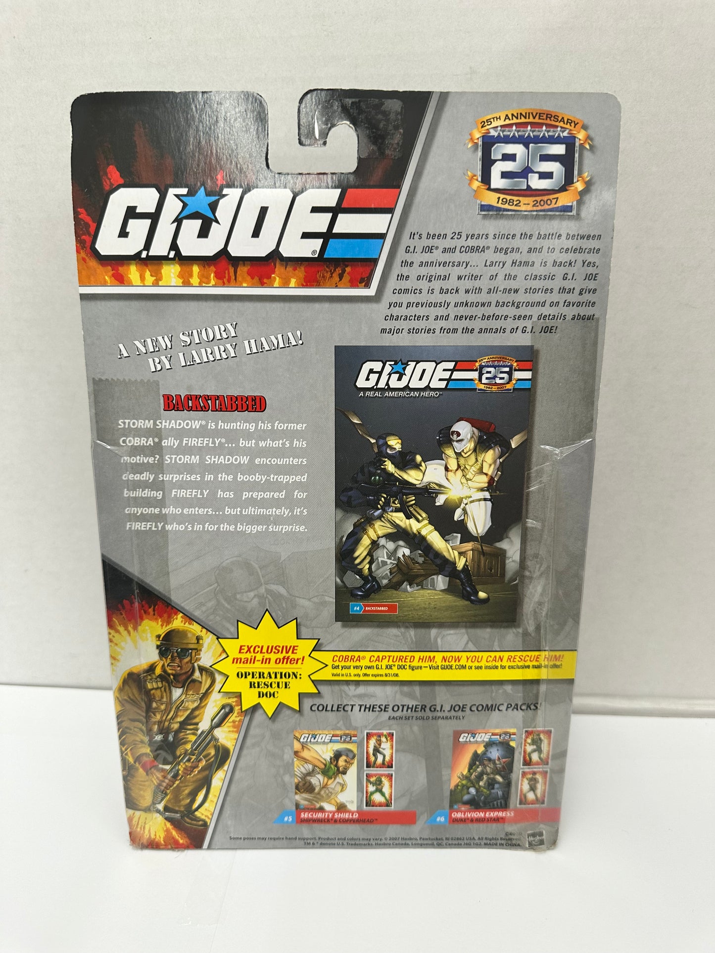 G.I. Joe 25TH ANNIVERSARY Hasbro Comic 2 Pack : FIREFLY & STORM SHADOW