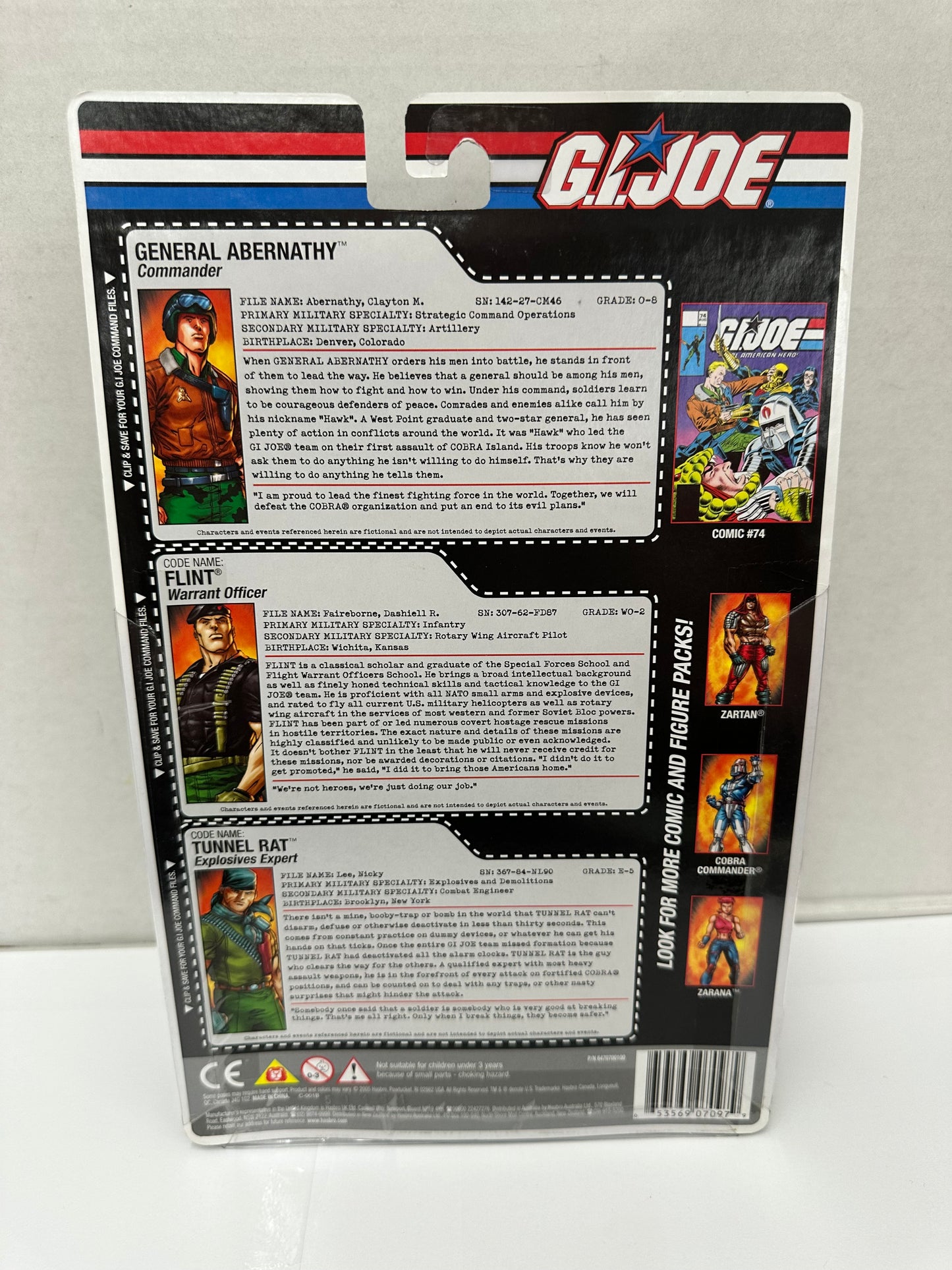 2005 GI Joe Comic Pack# 76 Tunnel Rat General Abernathy Flint 3 Pack 3.75"