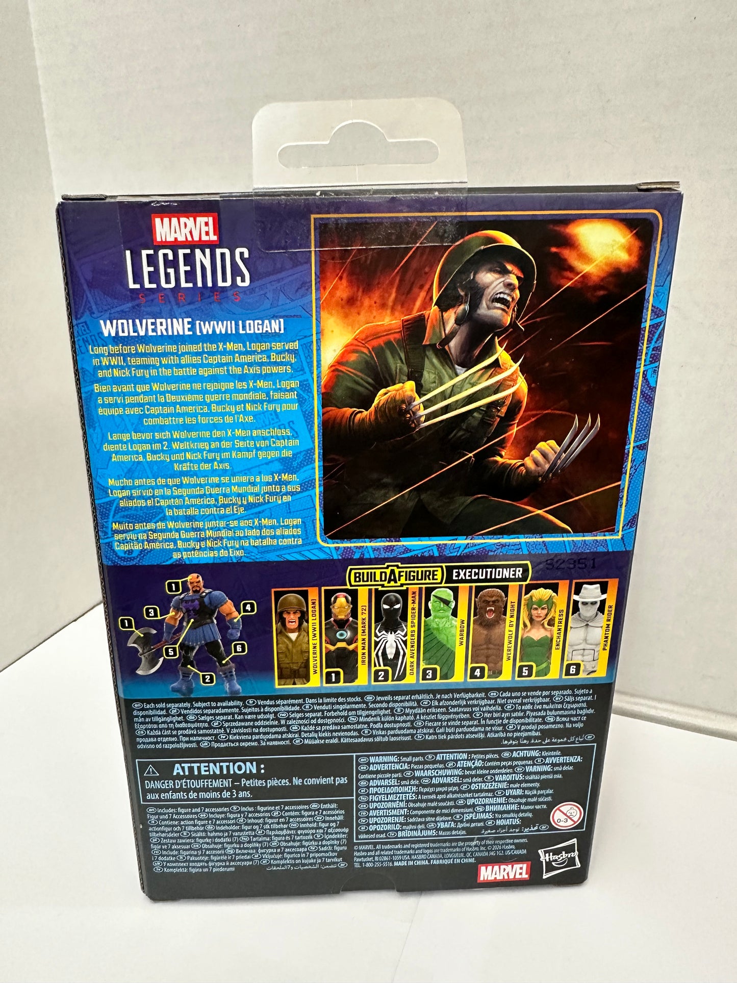 Marvel Legends Wolverine WW2 Logan 6" Action Figure Executioner BAF Open Box