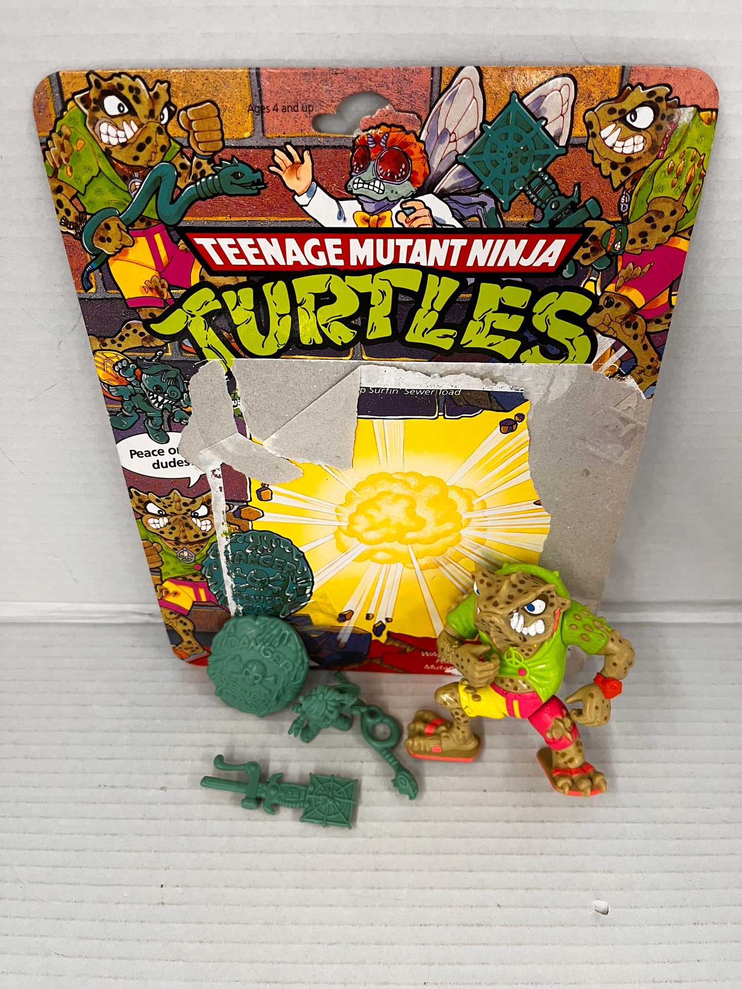 Vintage 1990 Playmates TMNT Napolean Bonafrog  Action Figure Complete