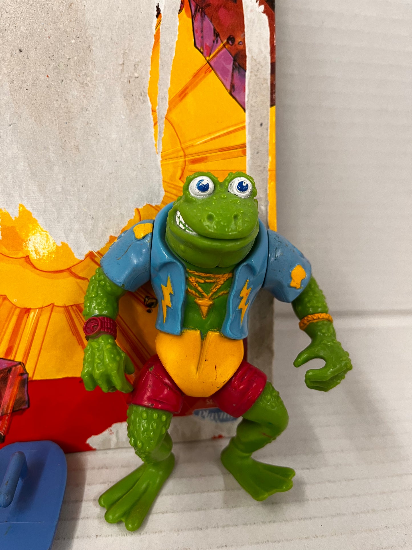 1989 Playmates TMNT Genghis Frog Vintage 100% Complete Ninja Turtles Loose WCard