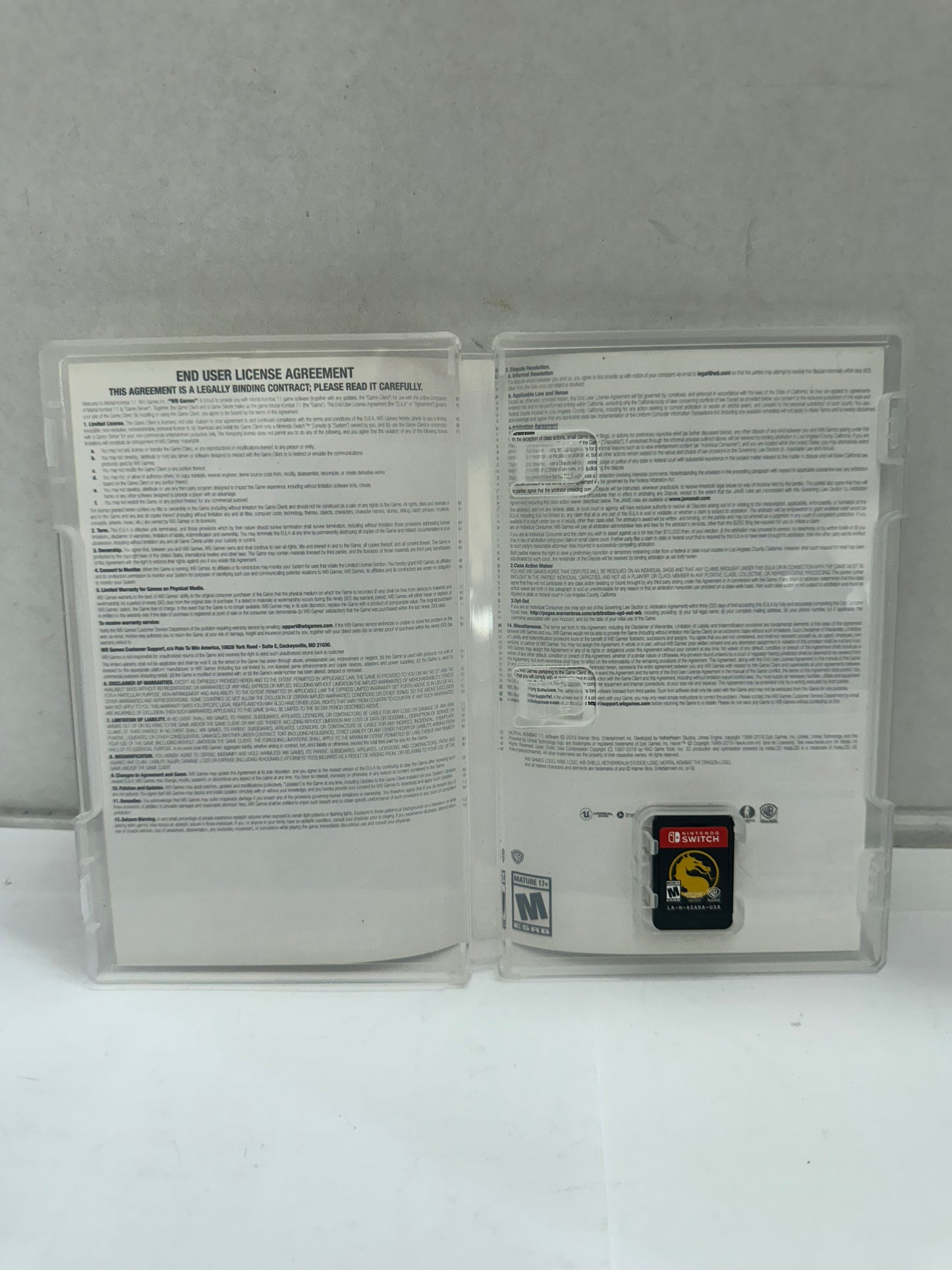 Mortal Kombat 11 (Nintendo Switch) Game & Case Tested