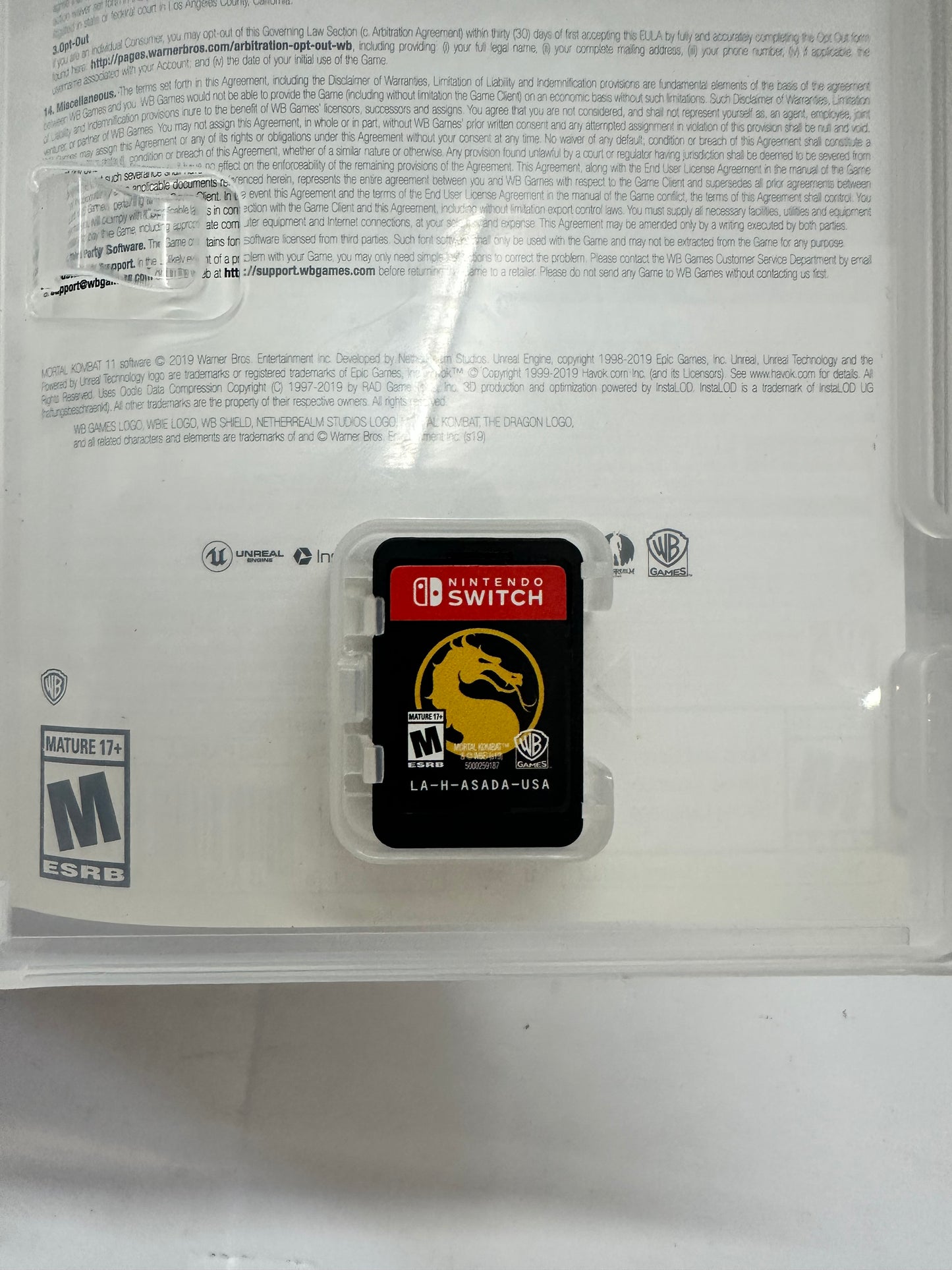 Mortal Kombat 11 (Nintendo Switch) Game & Case Tested