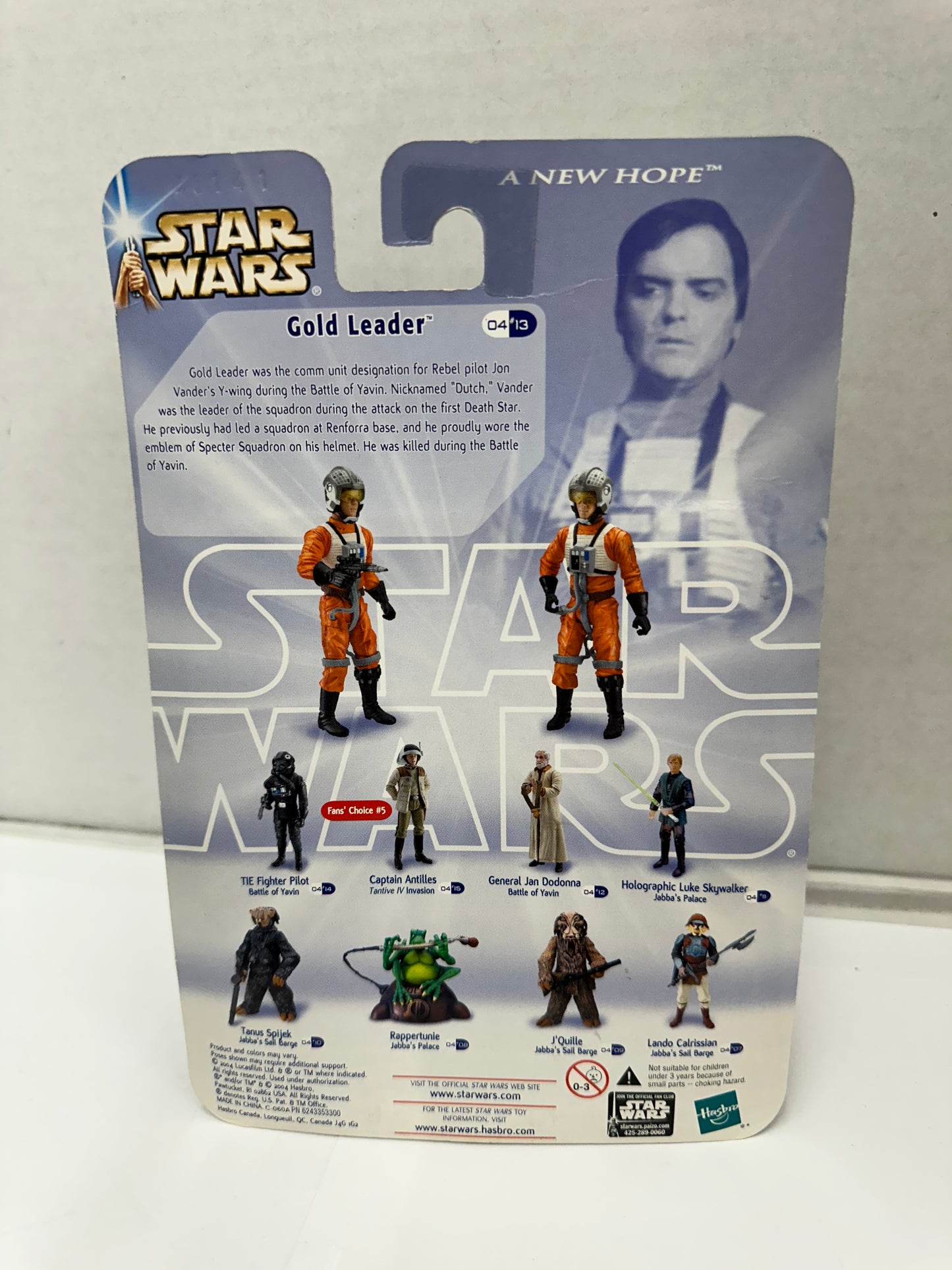 Star Wars DUTCH VANDER GOLD LEADER X-wing Pilot 3.75 Figure Hasbro