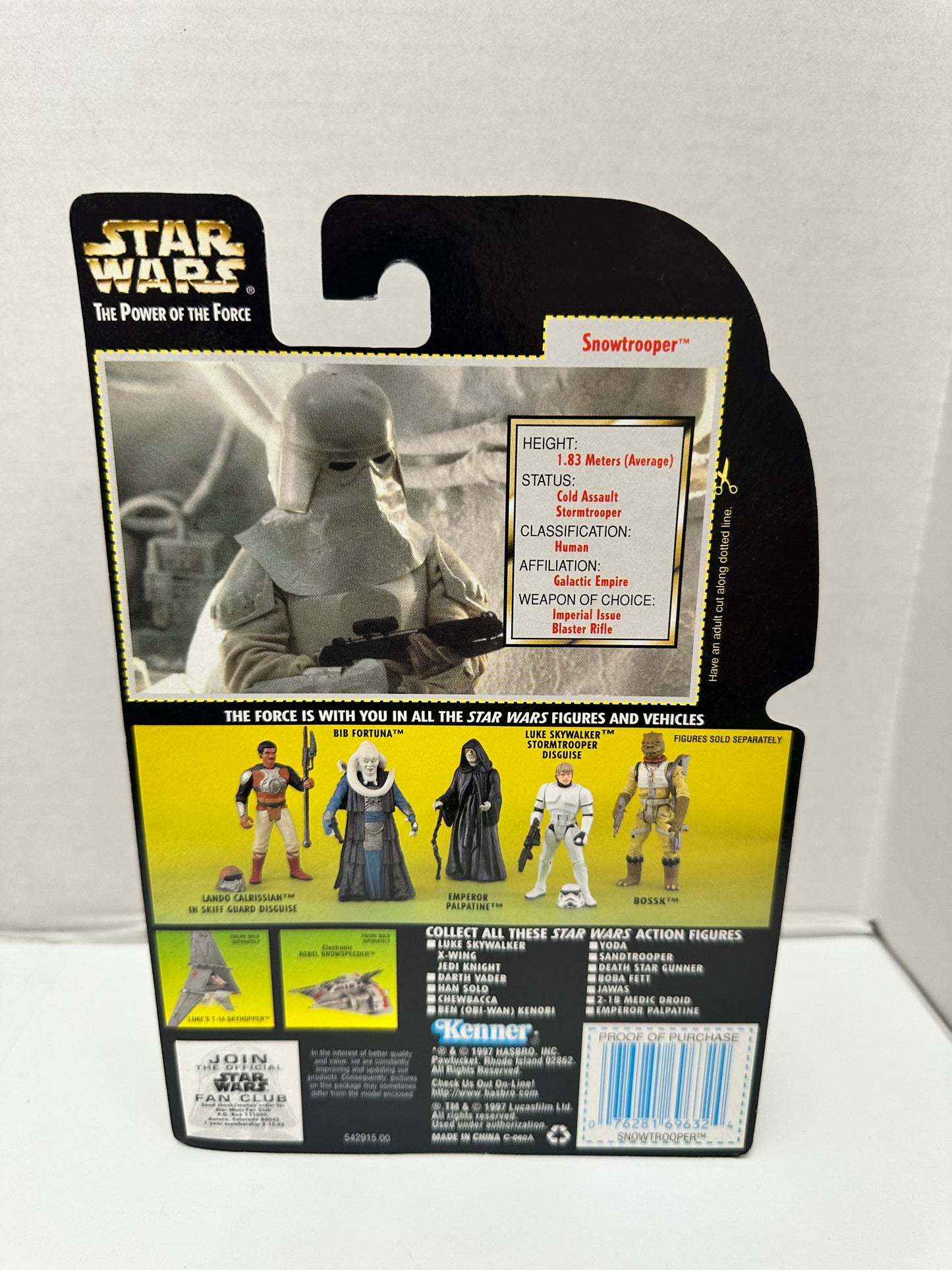 Star Wars Snowtrooper Hologram Green Action Figure POTF Hasbro Vintage 1997