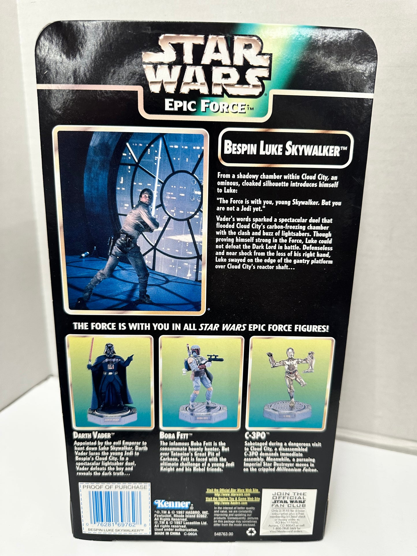 Star Wars Epic Force Bespin Luke Skywalker Rotating Figure 360 Hasbro 1997 New