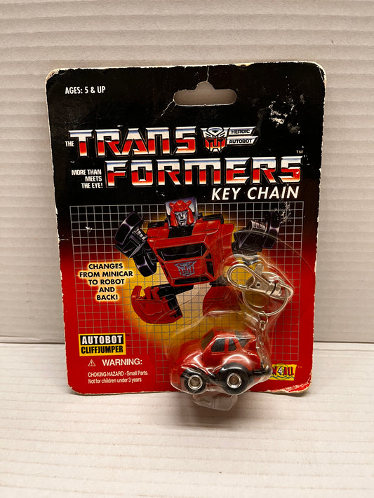 2001 Transformers Autobot Cliffjumper Key Chain With Clip & Save Tech Specs, New