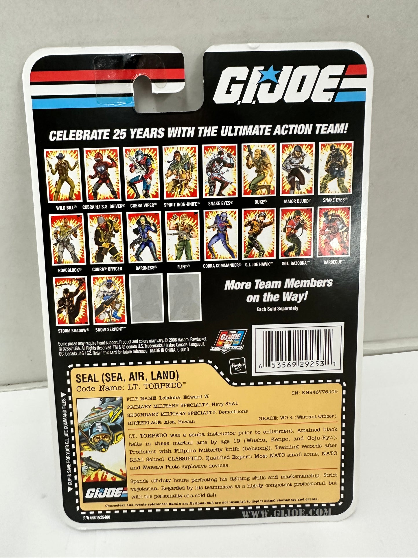 GI Joe 25th Anniversary Lt. Torpedo Seal (Sea, Air, Land) Comic Series