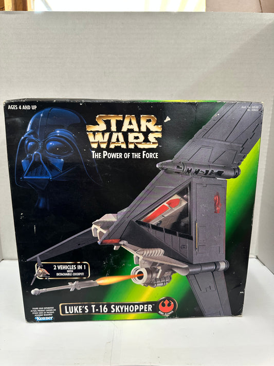 Vintage Star Wars Power Of The Force Luke's T-16 Skyhopper Rebel Alliance Kenner